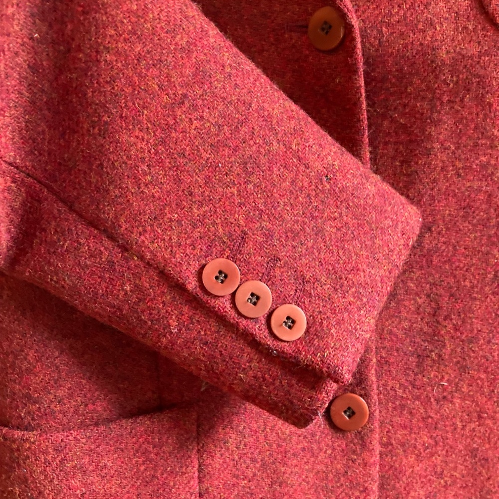 Dark Red Vintage Wool Blazer - Picture 3 of 7